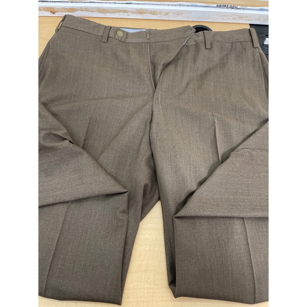 Incotex Venezia 1951 Mens Brown Flat Front Cuffed Dress Pants Trousers
